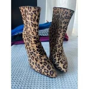 Express Leopard Faux Fur Booties